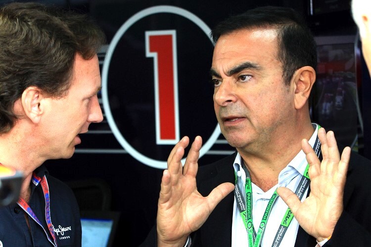 Red Bull Racing-Teamchef Christian Horner mit Carlos Ghosn