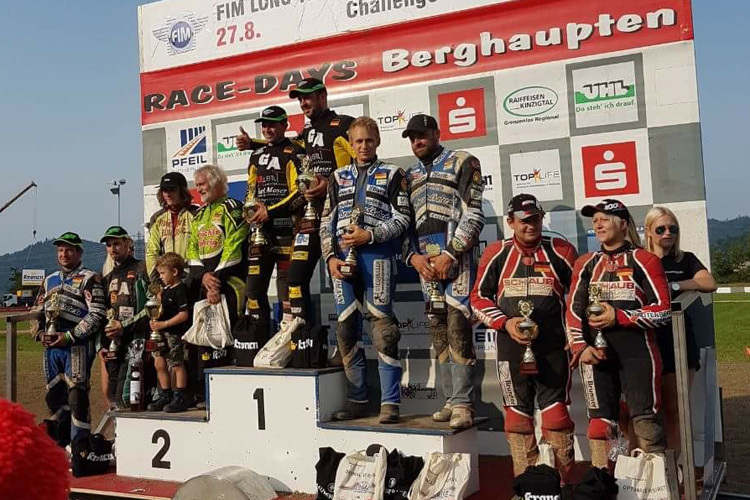 Das Podium der Internationalen Seitenwagen in Berghaupten