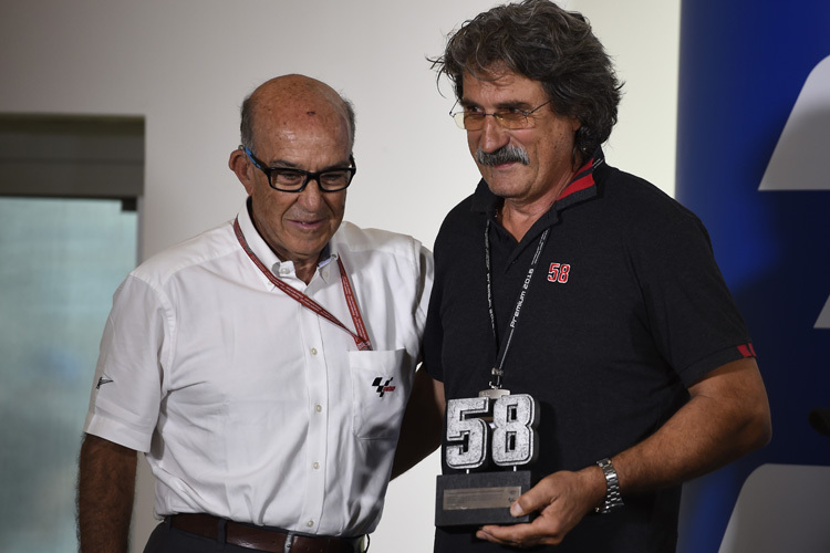 Dorna-Chef Carmelo Ezpeleta und Teammanager Paolo Simoncelli 