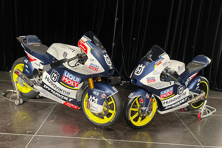 Ein gemeinsames Team: Moto2-Husky links und die Moto3-Husqvarna