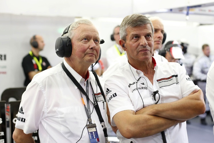 Dr. Wolfgang Porsche mit Fritz Enzinger in Bahrain