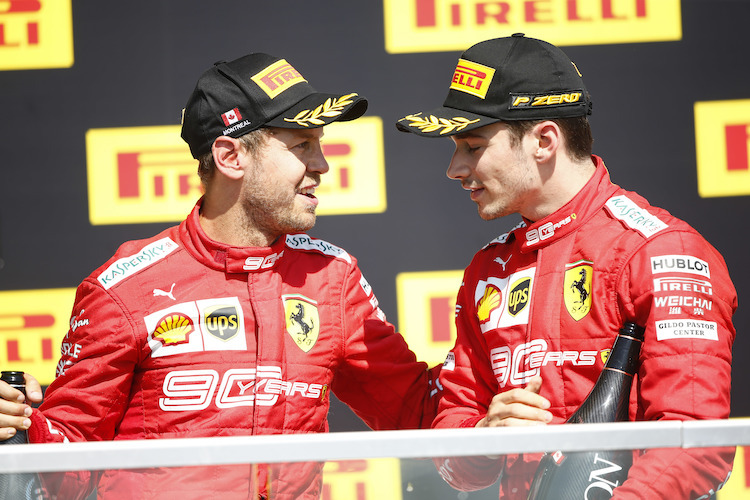 Sebastian Vettel und Charles Leclerc