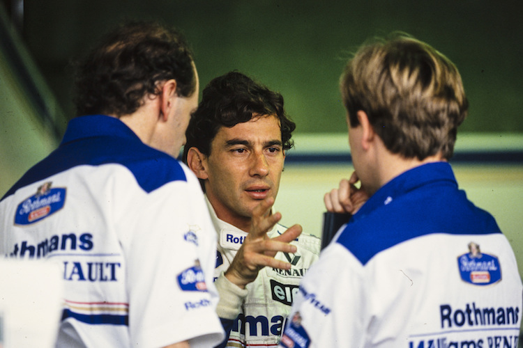 Brasilien 1994: Adrian Newey, Ayrton Senna, David Brown