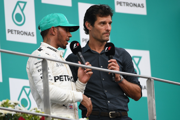 Mark Webber mit Lewis Hamilton