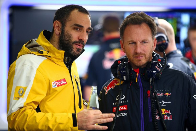 Renault-Sportchef Cyril Abiteboul mit Christian Horner, Teamchef von Red Bull Racing