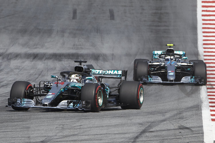 Lewis Hamilton und Valtteri Bottas 2018 in Spielberg