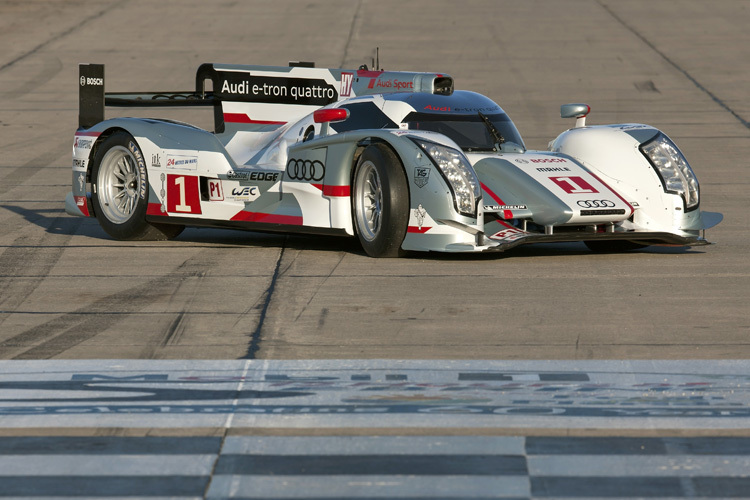 Audi testete im März 2012 mit dem Hybrid in Sebring