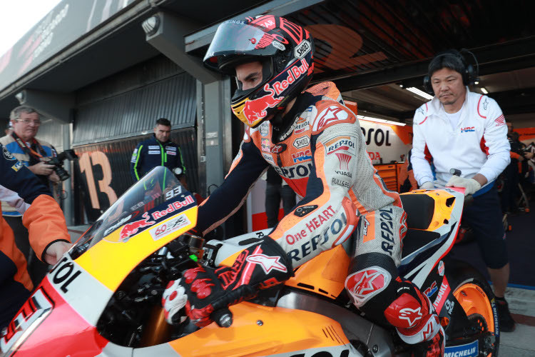 MotoGP-Weltmeister Marc Márquez setzte seine Arbeit nach dem Crash am Montag fort