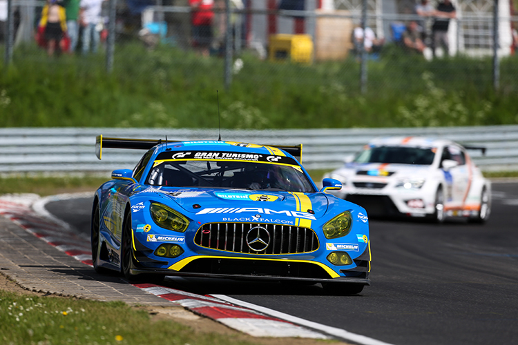 Bestzeit im freien Training: Der Mercedes-AMG GT3 vom AMG-Team Black Falcon