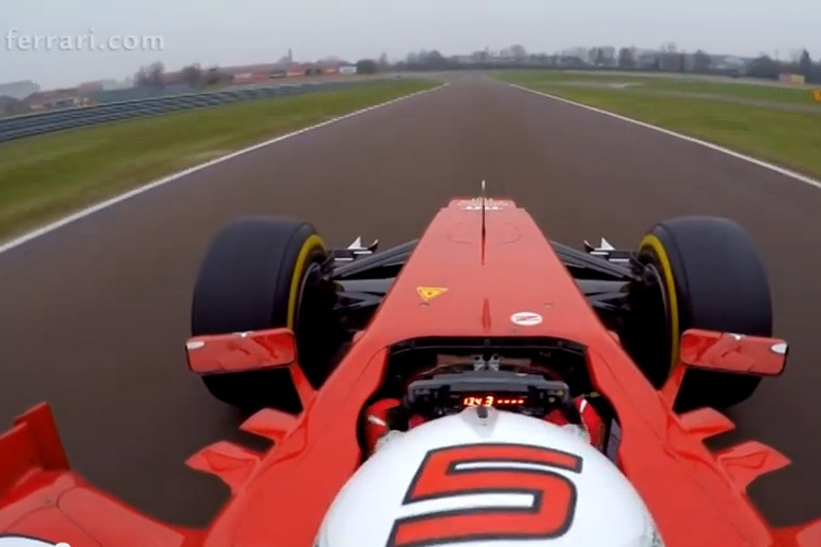 Vettel geht auf seine erste Runde für Ferrari