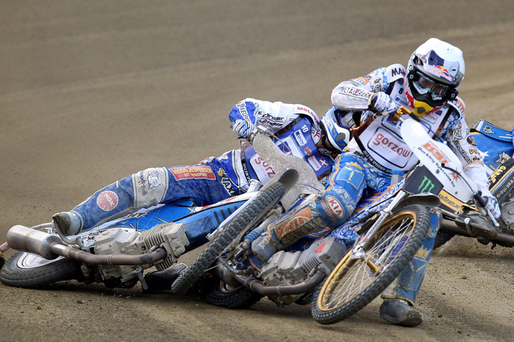 Alte Rivalen: Nicki Pedersen (li.) und Emil Sayfutdinov treffen sich in Landshut