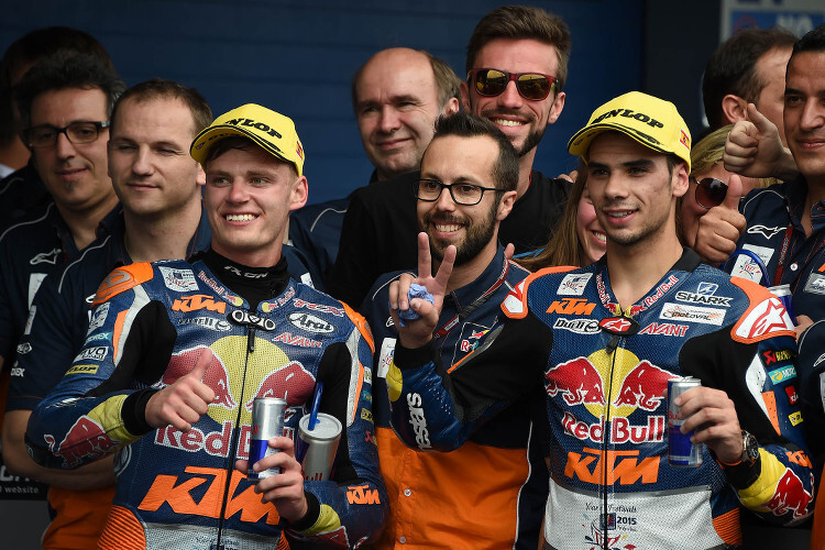 Brad Binder und Miguel Oliveira standen gemeinsam auf dem Podest