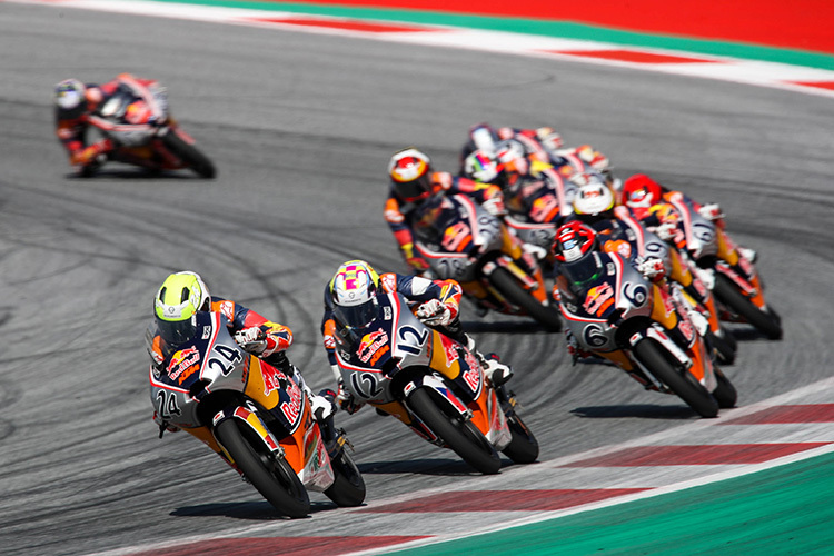 Der Red Bull-Rookies-Cup wird ebenfalls mit den Moto3-Production-Racern von KTM gefahren