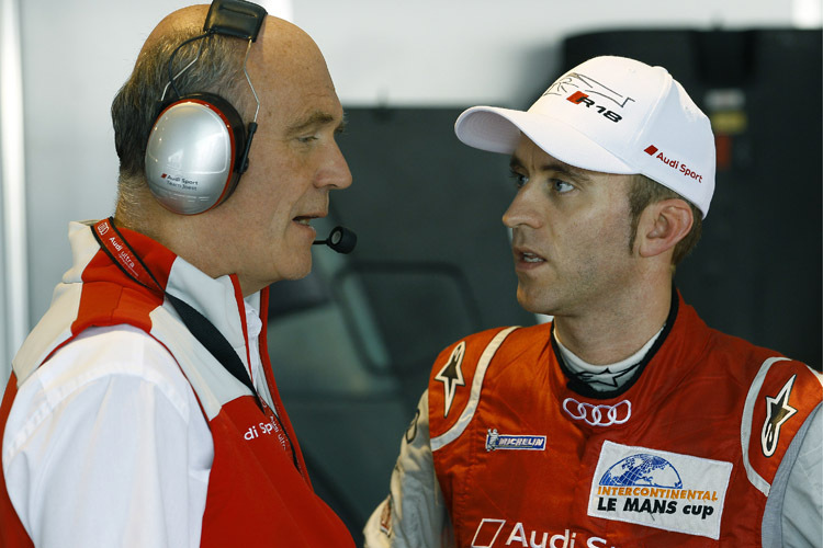 Timo Bernhard mit Audi-Sportchef Dr. Wolfgang Ullrich