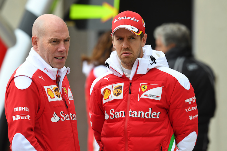 Jock Clear mit Sebastian Vettel bei Ferrari