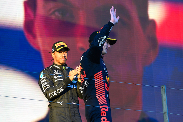 Lewis Hamilton und Max Verstappen
