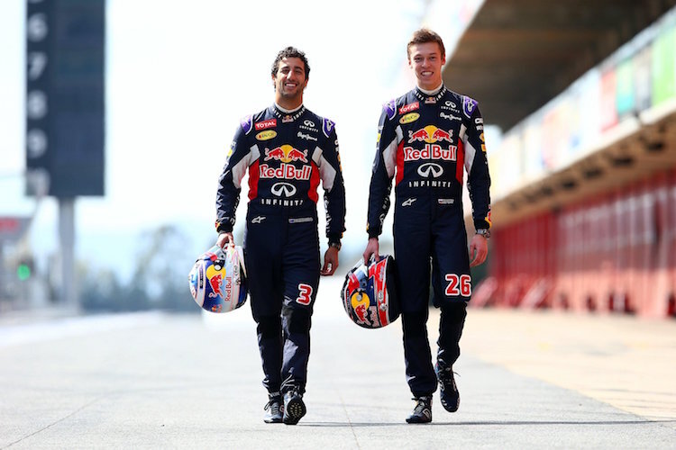 Daniel Ricciardo und Daniil Kvyat waren Stallgefährten bei Red Bull Racing