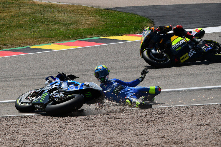 Joan Mir stürzte auf dem Sachsenring in Kurve 1