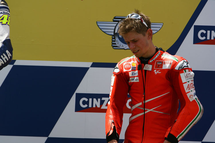 Casey Stoner quälte sich auf das Podium