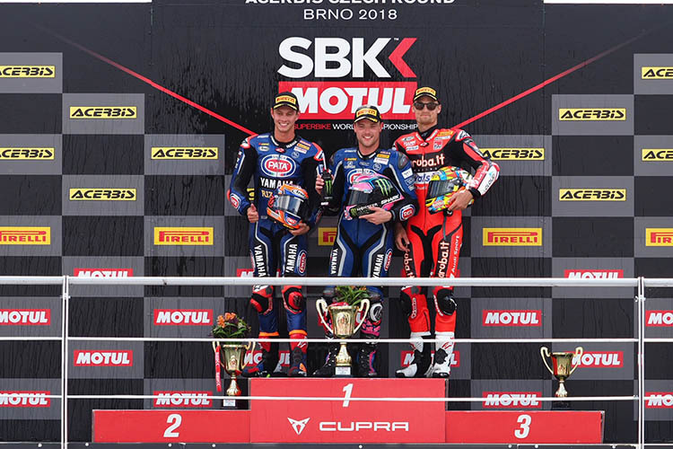 Michael van der Mark, Sieger Alex Lowes und Chaz Davies