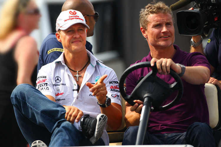 Schumi und Coulthard: Da geht es lang.