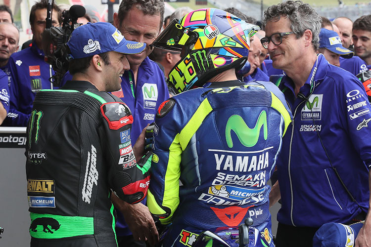 Johann Zarco mit Valentino Rossi