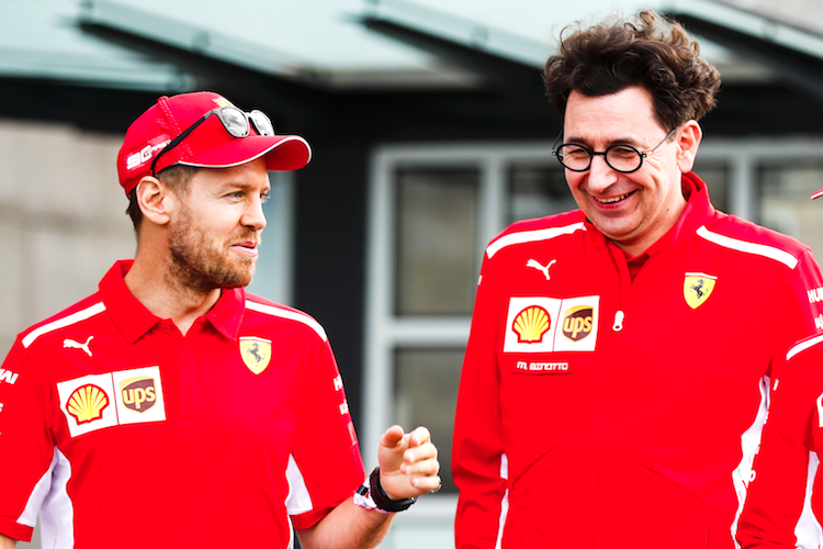 Sebastian Vettel und Mattia Binotto