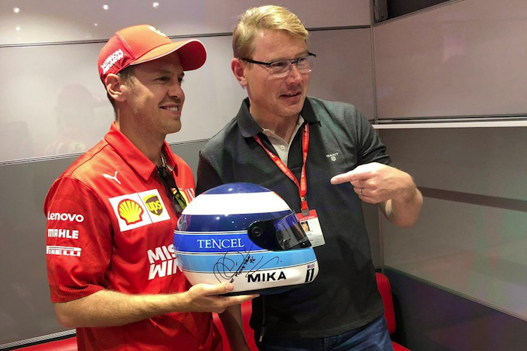 Sebastian Vettel und Mika Häkkinen