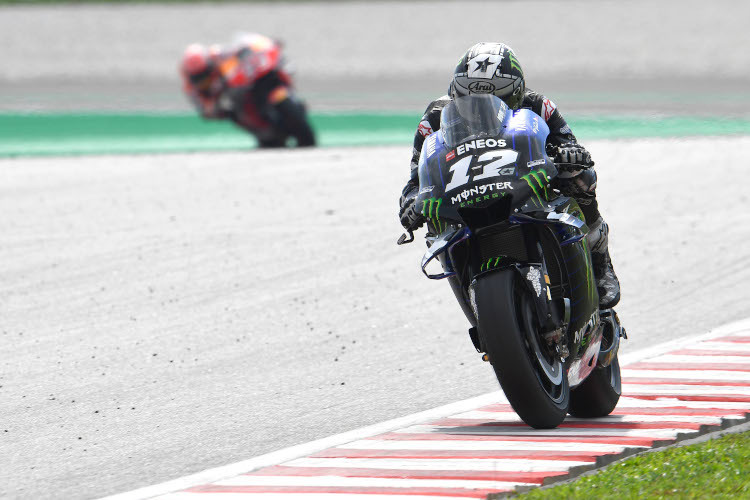 In Sepang hielt Maverick Viñales Marc Márquez (im Hintergrund) auf Distanz