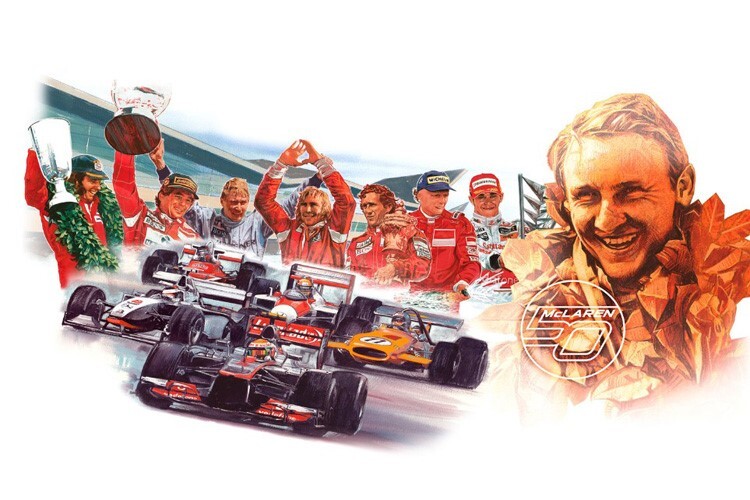 Das McLaren-Logo zum 50jährigen Firmenbestehen