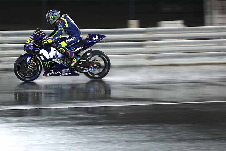 Valentino Rossi beim Regentest