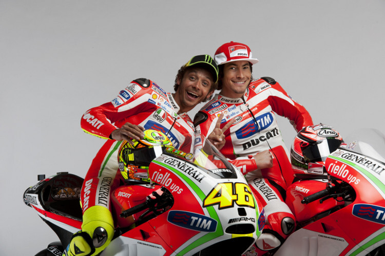 2011 und 2012 waren Nicky Hayden und Valentino Rossi nach 2003 erneut Teamkollegen