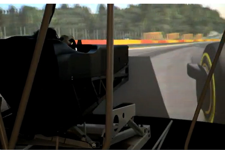 Heikki Kovalainen virtuell auf der Bahn von Spa-Francorchamps