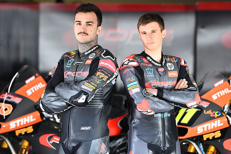 Das neue Pons-Moto2-Team: Aron Canet und Sergio Garcia