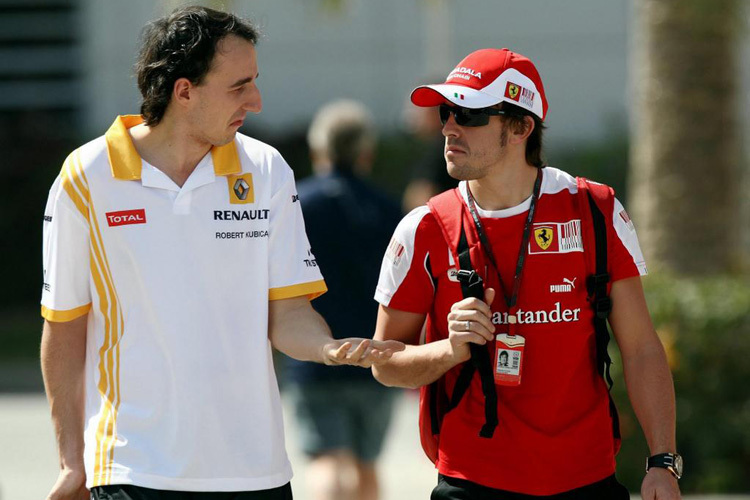 Robert Kubica 2010 mit Fernando Alonso