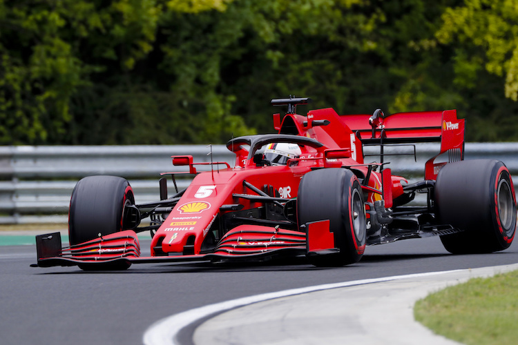 Sebastian Vettel mit seinem Ferrari