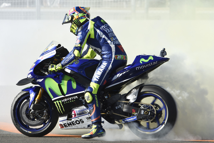 Burn-out nach Platz 4: Valentino Rossi