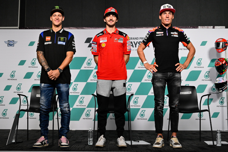 Die Top-3 vor dem Showdown in Malaysia: Quartararo, Bagnaia und Aleix Espargaró