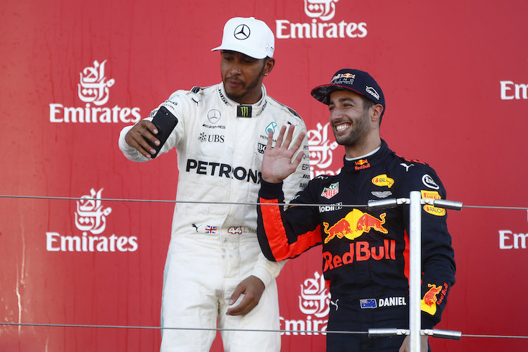 Lewis Hamiltion und Daniel Ricciardo
