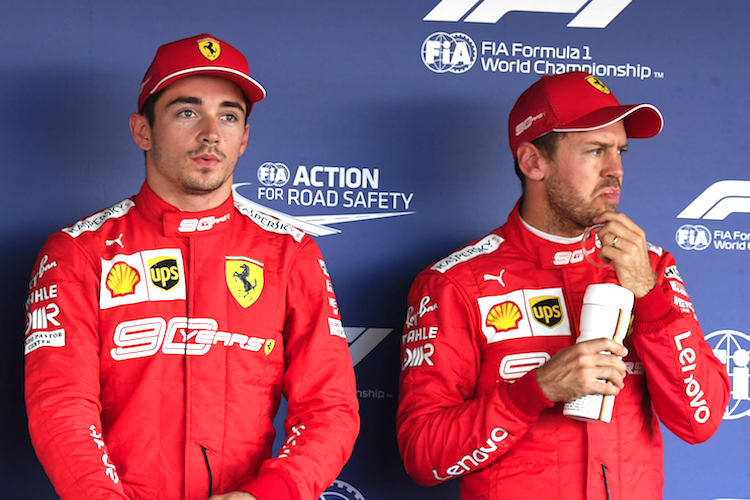 Charles Leclerc und Sebastian Vettel