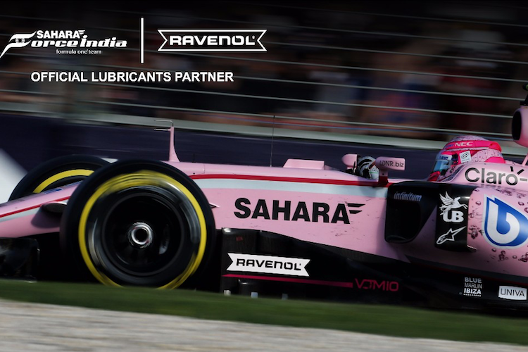 Der Ravenol-Schriftzug ist von nun an auf den pinken Force-India-Rennern zu sehen