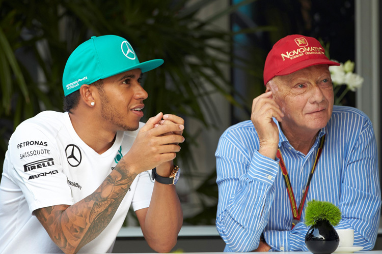 Lewis Hamilton und Niki Lauda