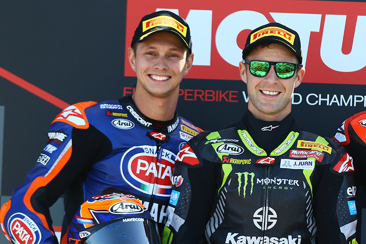 Michael van der Mark (li.) und Jonathan Rea