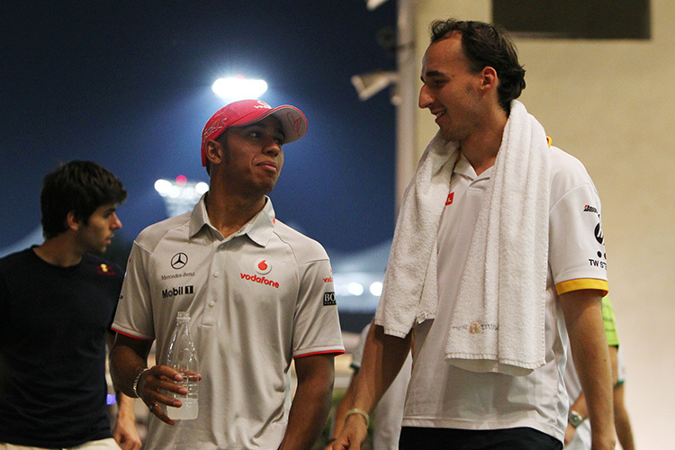 Wie die Zeit vergeht! Lewis Hamilton und Robert Kubica in Abu Dhabi 2010