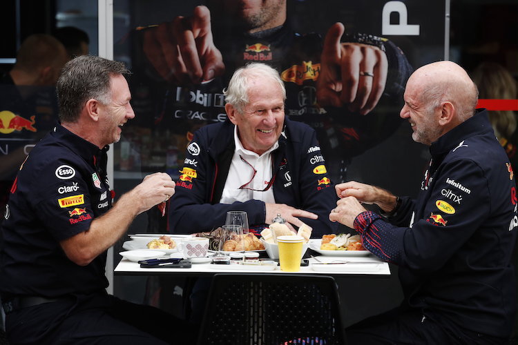 Christian Horner, Dr. Helmut Marko und Adrian Newey