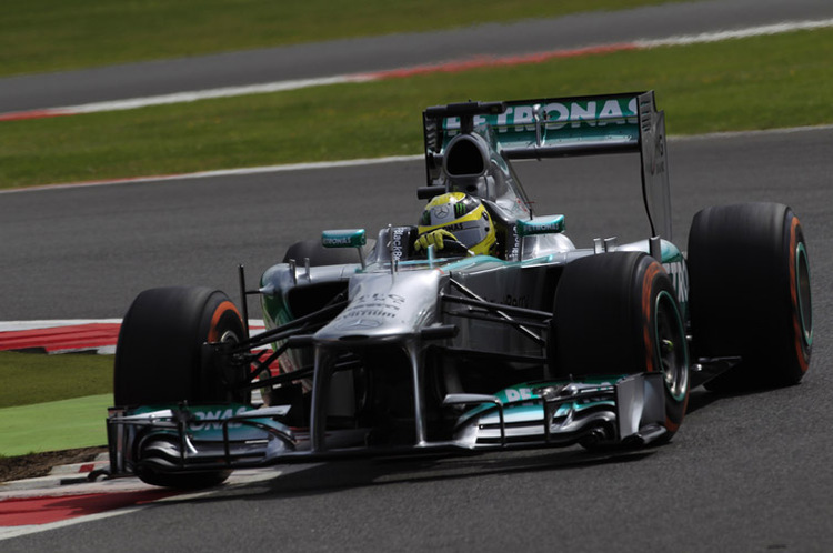 Generalprobe zum Qualifying gegnückt: Nico Rosberg drehte im dritten freien Training zum Grossbritannien-GP die schnellste Runde