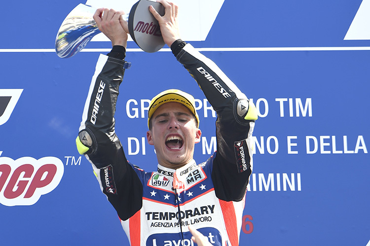 Lorenzo Baldassarri sorgte in Misano für seinen ersten GP-Sieg