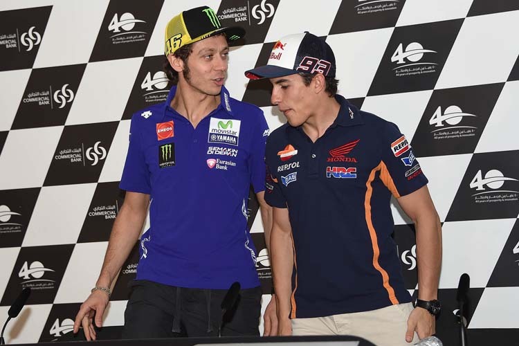 Valentino Rossi und Marc Márquez in Katar