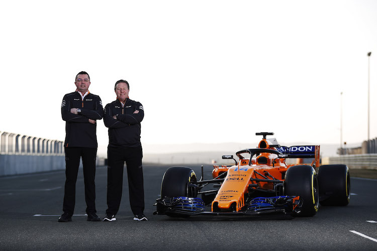 Teamchef Eric Boullier und McLaren-Direktor Zak Brown
