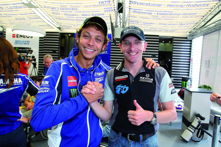 Valentino Rossi und Martin Bauer treffen sich in Brünn auf der Strecke